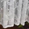 Curtain Floral Lace Sheer Rod Pocket Kitchen Tier 1 Panel White Decorative Window Treatment For Home Bedroom Wedding Party Cafe