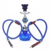 Otro juego de shisha de vidrio para jardín en casa con tazón de cerámica Tubo simple o doble Manguera de cuero sintético Pinzas para carbón de metal Narguile Sheesha Hookah Set 230912