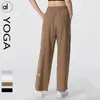 AL08 Abbigliamento da yoga Pantaloni da jogging da donna Pronti a tirare la corda Elastico Allentato Gamba larga Capispalla Vita alta Traspirante Pantaloni a gamba dritta