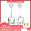 Stud Lotus Fun Real 925 Sterling Sier Lazy Cat at Home Dangle Earrings Handmade Designer Fine Jewelry Square Big Women 210625 DH9DI DH9DI