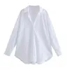 Camicette da donna Camicia autunno-primavera Colletto rovesciato viola Manica lunga Camicie monopetto larghe Top eleganti femminili chic