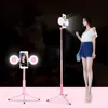 Selfie Monopods Double support de lumière de remplissage de lumière trépied en direct appareil photo universel téléphone Bluetooth selfie bâton téléphone photographie accessoires dhl gratuit L230913