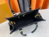 borsa a mano firmata borsa da donna borsa firmata oro Borsa da donna firmata in rilievo fiore nero Borsa in pelle Borse Tote spalla tracolla zaino femminile L