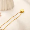 Asla solma 14k altın kaplama lüks marka tasarımcı kolyeler kolyeler paslanmaz çelik çift harfli gerdanlık kolye kolye boncuklar zincir takı aksesuarları hediyeler