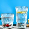 Vidrio glaciar esmerilado de fondo grueso, adecuado para beber agua, jugo, cócteles, vino, cerveza y whisky de forma transparente, con dos capacidades