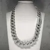 Fashion Jewelry Necklaces Hip Hop Schmuck 925 Sterling Silber 18mm 3 Reihen Vvs Moissan Ite Iced Out Moissan Ite Cuban Link Chai