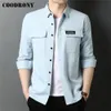 Men's Casual Shirts COODRONY Brand Spring Autumn High Quality Streetwear Fashion Style Big Pocket 100 Cotton Long Sleeve Shirt Men Clothing C6112 230912