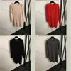 Casual Dress Womens Knit Sweater Skirt Letter Jacquard Design Long Sleeved Crew Neck 4 Color Dress Elegant
