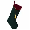 Noel Süslemeleri Kırmızı Yeşil Veet Stocking Püskül Dekorasyon Çorapları Yeni Arrvial 2 PC Seti266f Damla Teslimat Ev Bahçe Fest Dhbzc
