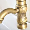 Rubinetti per lavandino del bagno Rubinetto per lavabo in ottone antico freddo e ceramica Maniglia singola montata su piano Tsf819