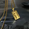 Hommes femmes plaqué or en acier inoxydable chien Tag croix pendentif charme collier Rolo chaîne 3mm 24 pouces n2312