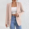 Kadınlar Takım Sıralı Renk Kadın Açık Ön İş Takımı Zarif Stil V Boyun İnce Klasik Ofis Blazer Ceketler Günlük Uzun Kollu Ceket