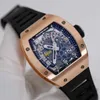 Richarmill Watch Tourbillon Automatic Mechanical Wristwatches Swiss Womens Watches Mens Series RM029 Mens 18k Rose Gold Watch Hollow Plate Automatic Mach WN-963B