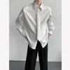 Męskie koszule Casual Shirts Black White Tied Koszulka Mężczyzna Modna Swoją męską sukienkę Koreańską luźną podkładkę na ramię Formalne 230912