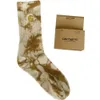 Chaussettes de serviette pour hommes Mode Marque nord-américaine Karhart Tube moyen pour femmes Gold Standard Broderie Tie Teinture Bas de sport en pur coton Marée