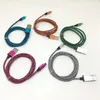 1M 3ft flätad USB -laddare Kabel Micro V8 Cables Data Line Metal Plug Charging för Android Note 20 S9 Plus