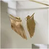 Stud Fashion Statement Ohrringe für Frauen Gold Farbe Quaste Lange Ohrring Weibliche Anhänger Schmuck Zubehör Valentinstag Geschenke Drop Dhwnv