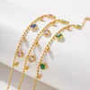 Anklets Stainless Steel PVD 18K Gold Plated Tarnish Waterproof Colorful Crystal Beads Choker Necklace For Woman Jewelry Wholesale Trendy