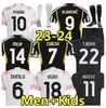 Camisas de futebol da Juventus 2023 24 VLAHOVIC MILIK POGBA CHIESA BONUCCI DANILO LOCATELLI FAGIOLI RABIOT Homens 2023 2024 Camisas de futebol da Juventus Kids Kits