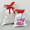 Sacs de Noël vierges à double couche par sublimation pour père Noël, sac à cordon personnalisé, poche cadeau, transfert de chaleur, décorations de Noël