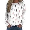 Women's Hoodies Cotton Pullover Sweaters Women Womens Daily Merry Christmas Print O Neck Sweatshirt Round Fit Warm Zip Up