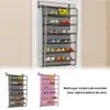 DIDIHOU 36 Pair Over Door Hanging Shoe Rack 6 10 Tier Shoes Organizer Wall Mounted Shoe Hanging Shelf 1pcs T200413272J