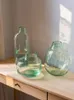 花瓶空の都市芸術ガラスの花瓶の調理器具手作業の不規則な透明な環境緑の泡はクリア