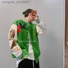 Herren-Unijacke aus Kunstpelz, beflockte Lederjacke, bestickte Jacken für Herren, Unisex, modisch, übergroß, Hip-Hop-Uni-Baseball, Lederärmel, lockere Passform, Letterma