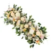 Arco de casamento de 50cm, fileira de flores de seda, arranjos de flores, decoração para recepção de namorado, cerimônia de casamento e cenário de parede de flores ZZ