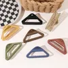 Triangle Geometric Ponytail Clip Solid Color Frosted Hair Clip Acrylic Hollow Out Crab Clip Barrettes Women Hair Accessories