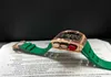 Rörelse Richarmilles tittar på lyxiga ros Swiss Mechanical RM65-01 Full Automatic Gold Skeleton armbandsur ringer Automatisk Winding Split-Seconds Chronograph L