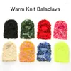 Baskar full ansikte tofsar täcker skidbalaclava vinter mask hattar kvinnor män kamouflage multicolor taktisk cs stickad mössa hatt