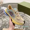 2023-New RUN Sneakers Designer Shoes Men Women Embroidery Interlocking Yellow Fashion Rubber Sole Trainer size 35-45