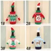 UPS cool tröja stil julröda vinväskor med jultomten hatt tyg bar öl champagne flaskor täcker dekorationer flaskor ärm th0173 jj 9.13