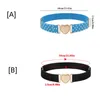 Children Stretch Belts Girls Multicolor Adjustable Elastic Waist Belts with Heart Shape Uniform Belt for Teen Girls Dresses Belt