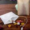 100 szt./Działka worka do filtra herbaty narzędzia Naturalne zabezpieczoną papierową papierkę do dyspozycji do dyspozycji puste torby z woreczkiem sznurkowym