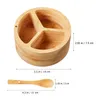 Dinnerware Sets Salt Shaker Multi-grids Holder Seasoning Container Cellar Separated Condiment Bamboo Pepper