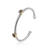 Designer DY Bracelet Luxe Top 4MM Câble ouvert Bracelet Populaire à deux stations Bracelet Accessoires bijoux Haute qualité mode Romantique Cadeau de la Saint-Valentin
