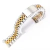 Cinturini per orologi da uomo 13 17 18 19 20 21 22 mm Acciaio inossidabile con estremità curva cava Maglie a vite solide Bracciale Jubilee per Datejust Con logo