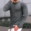 Mens tröjor Fashion Casual Long Sleeve Slim Fit Basic Sticked Sweater Pullover Male Round Collar Autumn Winter Tops Cotton Tshirt 230912