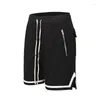 Shorts pour hommes High Street Taille élastique Sport Noir et blanc Sangle Zipper Loose Male