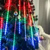 Cordas 8 tubos LED chuva de meteoros luzes de chuva à prova d'água caindo gota de chuva fada luz de corda para festa de Natal decoração do pátio