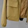 Women's Leather Yellow Black Korean Round Neck Short Washed PU Faux Jacket Coat Women Spring Autumn Loose Casual Biker Streetwear