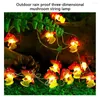 Strings Mushroom Shape String Light Portable Battery Powered Flexible Indoor Outdoor Home Yard Party 30 Beads 3 Meter 3D Lamp