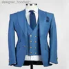 Men's Suits Blazers Latest Design Two Button Man Business Suits Groom Tuxedos Peak Lapel Men Party Coat 3 pieces Suits Sets (Jacket+Pants+Vest+Tie) K44 L230914
