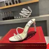 sandali gioiello margot gemellaggio serpente elegante sandalo 10 cm stiletto tacco alto RENE CAOVILLA cristallo scarpe eleganti con strass dorati suola argento donna Décolleté factory Shoe