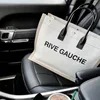 Hot Fashion torebka dla kobiety Rive Gauche Tote Torebki na zakupy torebki topbaga lniane duże podróże na ramię palet portfel dla kobiet designerskie torby plażowe 48 cm