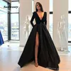 ドレスVestido 2021 New Arrima Long Prom Party Dresses Gown Satin Robe de SoireeエレガントなフロックセクシーなサイドスリットVelour244u