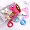 Hair Clips Barrettes Girls Children Colorf Bow Knot Hairpiece Wig Hairs Extension Bobby Pin Clasp Birthday Cosplay Jewelry Will And Sa Dhoym