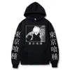 Herrtröjor tröjor tokyo ghoul kaneki ken japansk anime tryck hoodies män kvinnor hoody tröja unisex långa ärmar överdimensionerade varma tröjor 230914